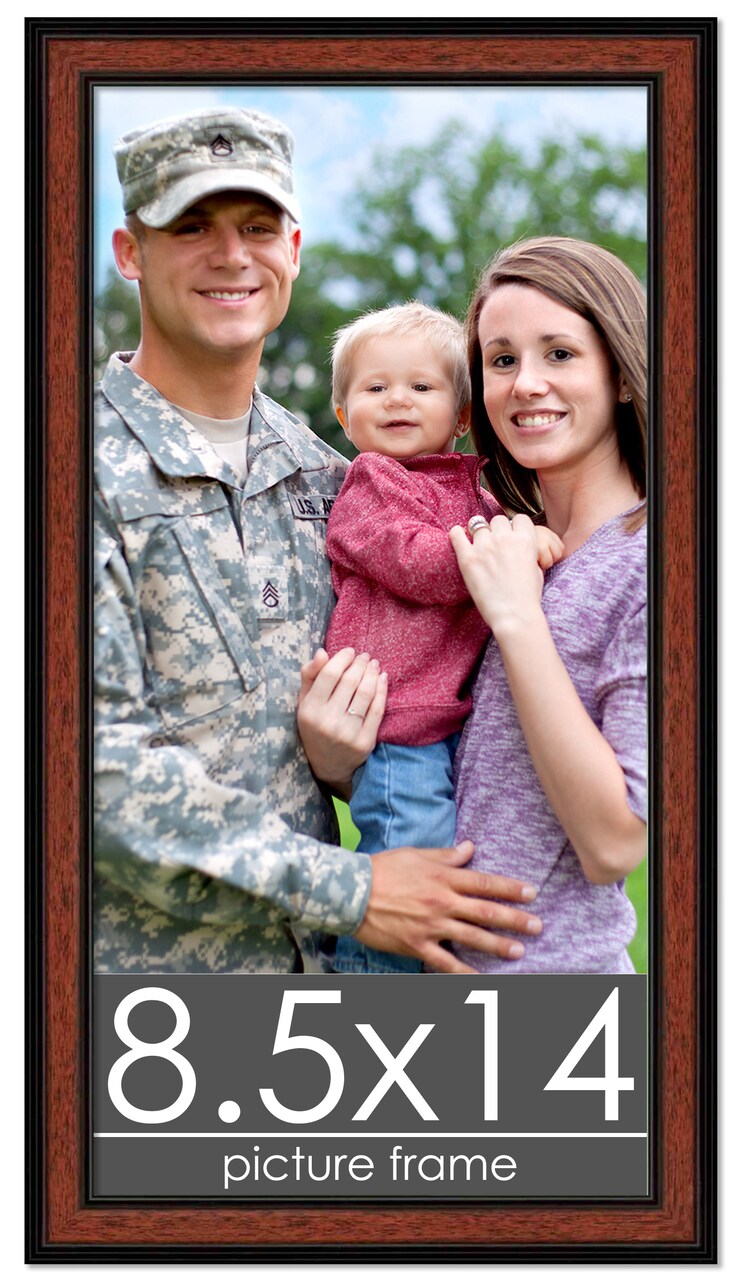 Photo Size Simple Brown Picture Frame - UV Acrylic, Foam Board Backing, Hanging Hardware